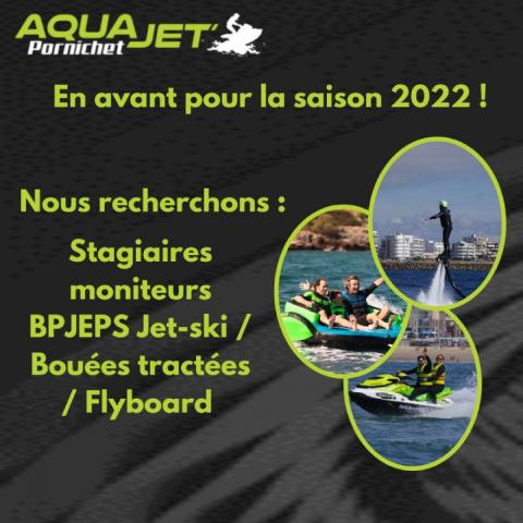 Aqua Jet Pornichet est à la recherche de stagiaires moniteur(trice)s BPJEPS Jet-ski / Bouées tractées / Flyboard !